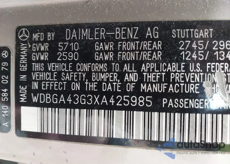 1999 Mercedes-Benz S 420 из США, поврежденный, VIN WDBGA43G3XA425985